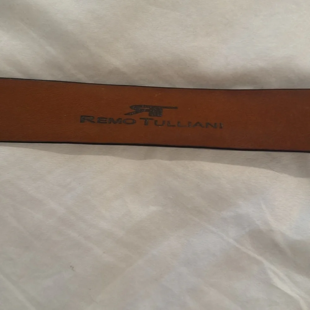 Remo Tulliani Italian calfskin Elegant Brown Leather Belt